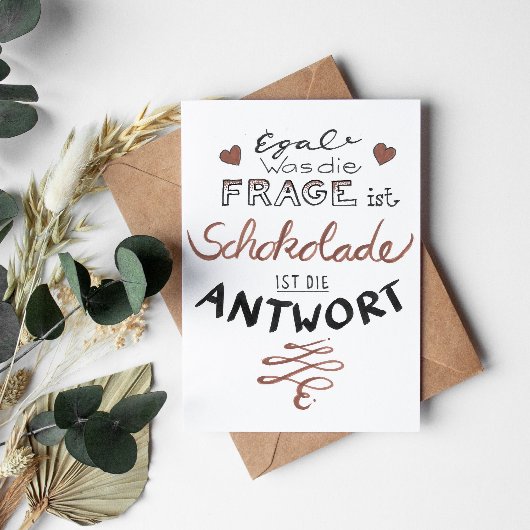 Geburtstagskarte: Schokolade ist die Antwort